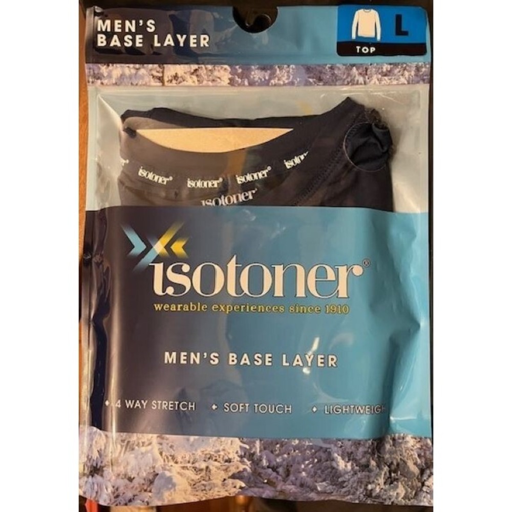 Isotoner Men's Base Layer Top - Size L - Blue - NEW
